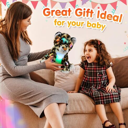 BSTAOFY 10 '' Light Up Plush Plush LED LEPARD LEOPARD LINDALL LIGHT LIGHT COMPTRY TOME TOME TOYS GLOW خائفة من الظلام ، عيد ميلاد عيد الحب للأطفال الصغار in Kuwait