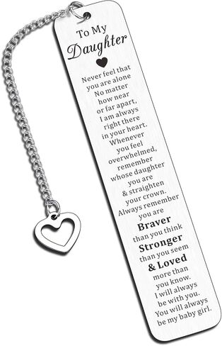 Easter Basket Stuffers for Kids Daughter Graduation Gifts, Daughter Bookmark Gift from Mom Dad, Inspirational to My Daughter Bookmark, Daughter Birthday Gifts, Easter Gifts for Girls in Kuwait