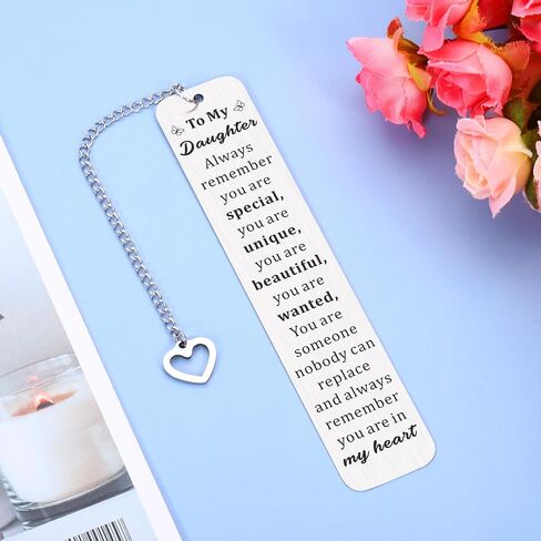 Easter Basket Stuffers for Kids Daughter Graduation Gifts, Daughter Bookmark Gift from Mom Dad, Inspirational to My Daughter Bookmark, Daughter Birthday Gifts, Easter Gifts for Girls in Kuwait