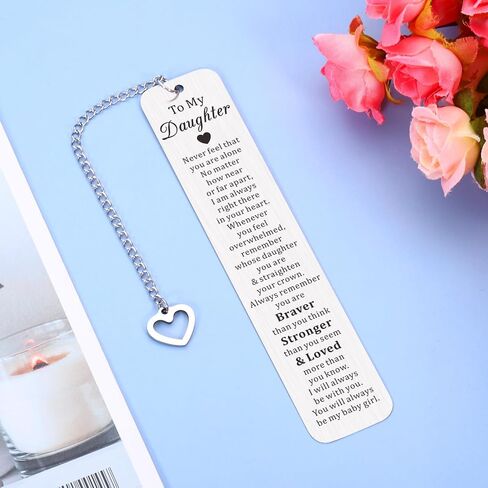 Easter Basket Stuffers for Kids Daughter Graduation Gifts, Daughter Bookmark Gift from Mom Dad, Inspirational to My Daughter Bookmark, Daughter Birthday Gifts, Easter Gifts for Girls in Kuwait