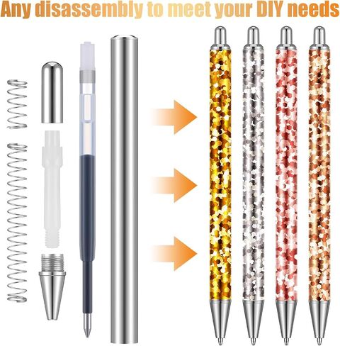 Qilery 25 Set Stainless Steel Resin Blank Epoxy Pens for UV Dtf Wraps Sublimation Pen Gifts Resealable Pouch Bag and Holographic Thank You Cards Set for DIY Glitter Craft in Saudi Arabia