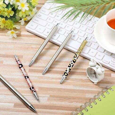 Qilery 25 Set Stainless Steel Resin Blank Epoxy Pens for UV Dtf Wraps Sublimation Pen Gifts Resealable Pouch Bag and Holographic Thank You Cards Set for DIY Glitter Craft in Saudi Arabia