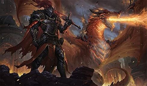 Fantasy North - Lance - Dragon Knight (Endragos) - TCG Trading Card Game Playmat and Mouse Pad - 24 x 14 inches - Perfect for Magic MTG Commander Pokemon Yugioh and Other Card Games in Saudi Arabia