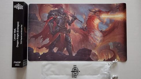Fantasy North - Lance - Dragon Knight (Endragos) - TCG Trading Card Game Playmat and Mouse Pad - 24 x 14 inches - Perfect for Magic MTG Commander Pokemon Yugioh and Other Card Games in Saudi Arabia