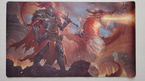 Fantasy North - Lance - Dragon Knight (Endragos) - TCG Trading Card Game Playmat and Mouse Pad - 24 x 14 inches - Perfect for Magic MTG Commander Pokemon Yugioh and Other Card Games in Saudi Arabia