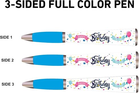 Happy Birthday Pen (1 Pen, 3-Sided) Birthday Gifts for Women, Birthday Gifts for Men, Cute Pens Ballpoint Pens, Best Friend Birthday Gifts For Her, Birthday Girl, Gift for Women, Tween Gifts Cool Pens in Saudi Arabia