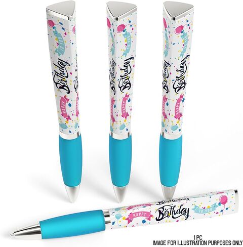 Happy Birthday Pen (1 Pen, 3-Sided) Birthday Gifts for Women, Birthday Gifts for Men, Cute Pens Ballpoint Pens, Best Friend Birthday Gifts For Her, Birthday Girl, Gift for Women, Tween Gifts Cool Pens in Saudi Arabia