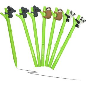 9PCS Novelty Sloth Pens Cute Koala Pens Panda Gel Silicone Animal Pens 0.5 mm Black Ink For School Party Birthday Christmas Office