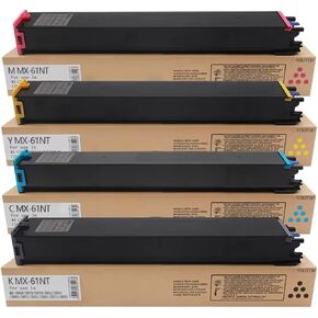 4PK MX61NT MX-61NT Toner Cartridge Compatible for Sharp MX-2630N MX-2651 MX-3050N MX-3070N MX-3071 MX-3550N MX-3551 MX3561 MX3571 MX4051 MX4061 (MX-61NTBA MX-61NTCA MX-61NTMA MX-61NTYA )