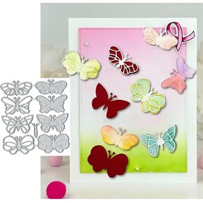 8pcs Butterfly Metal Die Cuts,Wedding Butterfly Heart Love Flower Leaf Cutting Dies Cut Stencils DIY Scrapbooking Decorative Embossing Paper Scrapbooking Card Making