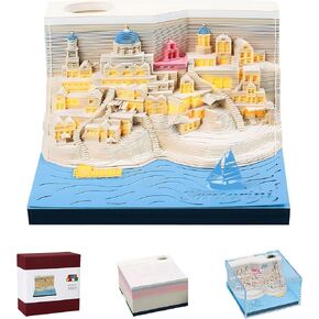 3D Art Calendar Memo Pad 2025 ، Creative Time Piece Calendar Magic Castle Rip Away Paper Corving Licky DIY ملاحظة