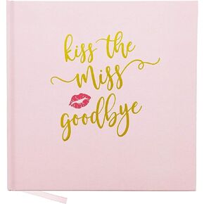 Paper Junkie Kiss the Miss Goodbye, Bachelorette Party Notebook Keepsake (8.3 x 8.3 In, Pink)