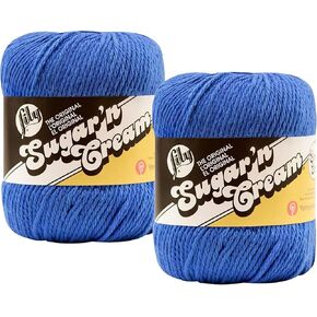 Bulk Buy: Lily Sugar 'n Cream 100% Cotton Yarn (2-Packs) ~ Solids ~ 4 oz. Super Size Skeins (Blueberry SS #18725)
