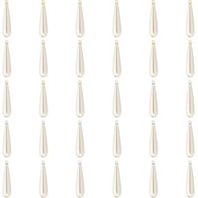 PATIKIL Pearl Charm, 50Pcs Pearl Beads Teardrop Faux Pearl Pendant Charm with Loop for Jewelry Making Bracelets Earrings