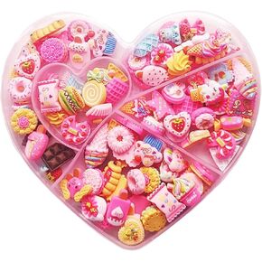 Gogoonly 100pcs سحر Kawaii لطيف مجموعة الراتنج حلوى السحر مختلطة حلويات متنوعة من الخرز Flatback Make Forms لصنع الحرف اليدوية DIY و Ornament Scrapbooking مع CASE (Dessert (100pcs)) - BH001074