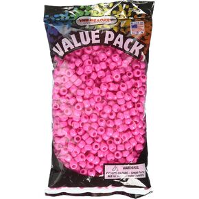 The Beadery 6 by 9mm Barrel Pony Bead, Hot Pink, 900-Pieces, 9x6mm (750V063)