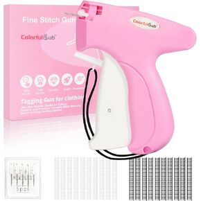 Stitch Gun for Clothes, Handheld Quick Stitch Sewing Gun Clothing Fixer, Tagging Gun for Clothing Sewing kit Includes 6 Needles and 2000 Fasteners (Pink)
