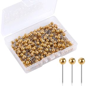 800pcs دبوس دبوس دبوس دبوس ، خريطة الرأس القصيرة جولة تمسك دبابيس الذهب الصغيرة لخريطة السفر دبابيس إبهام اللمسات