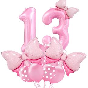 Pink Birthday Balloons, Bow Balloons, Pink 16 balloon numbers 40 Inch, Sweet 16th Birthday Decorations for Girls, sweet 16 balloons for Anniversary Decorations