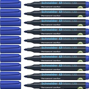 Schneider 130 Permanent Markers 1-3 mm/Refillable/Non-Dry Ink Pack of 10 Black