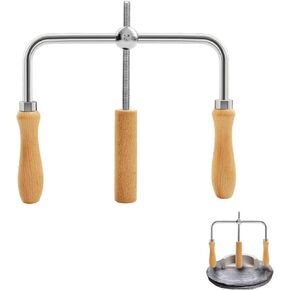 Dsyisvia Pottery Cup Mouth Opener Tool，Ceramic Pot Cup Opening Tool，Pottery Wool with Adjustable Bottom Thickness,with 3 Pcs Thickness Wood Boards