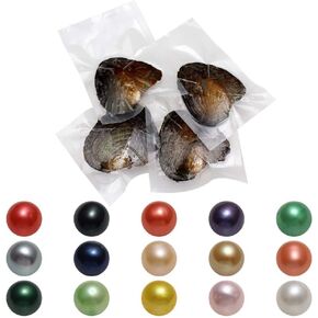 Natural Oyster Pearl 50PCs/Lot Monster Oysters with Pearls Inside Bulk Real in Oyster, Freshwater Oval Pearls Cultured Oysters Clam Shells, Anniversary Decoration for Jewelry Making Gifts 7-8mm