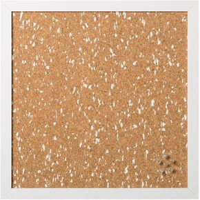 MasterVision Kamashi Personal Natural Cork Message Board + 6 Push Pins, 24" x 18", Gold Wood Frame