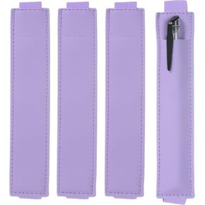 UXCELL 4 PCS حامل حلقة القلم القابلة للتعديل للكمور ، PU LEATHER PENDER BEANDER SLEEVE SLEEVE LOCKING LITER مصممة للمجلات القصيرة ، دفاتر الملاحظات ، المجلات ، التقويمات (رمادي)
