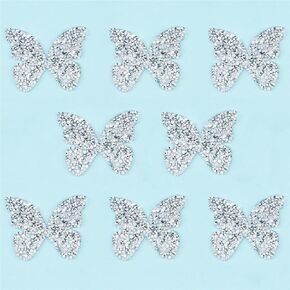 10 Pcs Rhinestone Bow Knot Patches, Sew on/Iron on Bow Knot Appliques Sparkly Clothing Repair Patch Hot Fix Applique Wedding Appliques for Dress Skirt Jacket Pant Sweater Hat