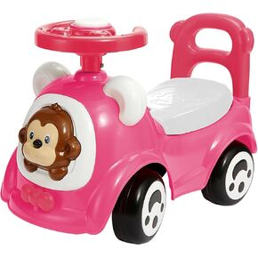 Toddler Foot to Floor Ride on Car, Horn and Backrest, 1-3 Years Old, Red