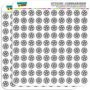Pentagram Pentangle Star Wiccan Witch 1/2" (0.5") Planner Calendar Scrapbooking Crafting Stickers - Clear