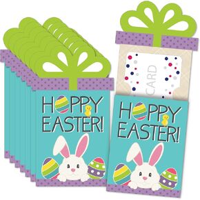 Big Dot of Happiness Hippity Hoppity - Easter Bunny Party Money and Gift Card Sleeves - Nifty Gifty Card Holders - Set of 8