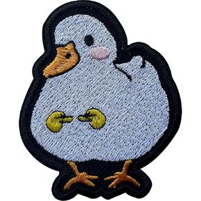 Shy Duck Patch, Size 3" Sew On Patches, Funny Duck Meme Embroidery Fabric Patches for Clothes Jeans Backpacks Hat, Applique Patches, Embroidery Iron On Patches for Clothes, Gift for Boys Girls