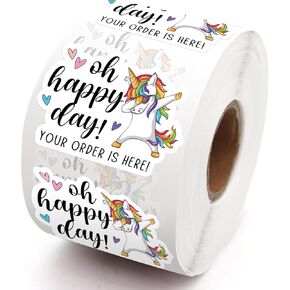 Smile You've Got Happy Mail - 500 Pack of 1.5 Inch Stickers for Friends, Customers, Small Businesses and Small Shops as Thank You and Packaging Gift Wrap Stickers