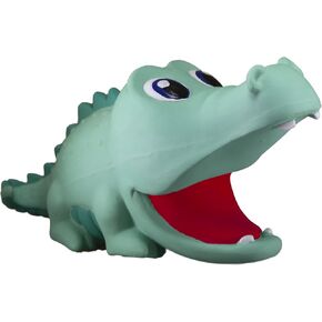 PetSport Naturflex Tiny Tots Small Alligator Latex Dog Toy | كل شيء طبيعي ناعم ، صرير ، لعبة مضغ المطاط غير سامة | آمن للعب الداخلي | 4.5 "