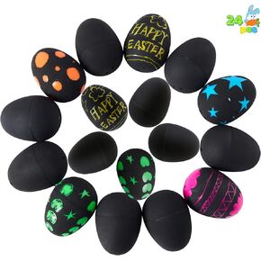 JOYIN 24 Pcs Easter Scratch Art Eggs Fillable, 2.3" Magic Rainbow Scratch Eggs with Scratchable Surface, Easter DIY Crafts for Kids, Basket Stuffers Fillers