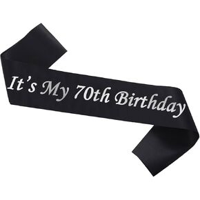 It’s My 18th Birthday Sash,Silver Foil Letter Happy 18th Birthday Sash Party Favors Decoration for Birthday Girls Boys Black