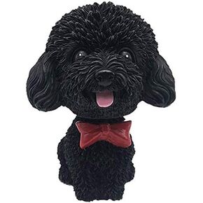 Hidyliu Nodding Dog for Car Ornaments Car Cute Shaking Dog Doll Ornaments Car Interior Interior Decoration Bobblehead Bobble Dashboard Decoration(Black)
