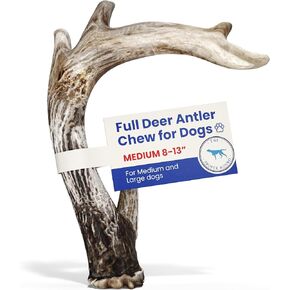 The Proper Hound® Jumbo Whole Deer Antler for Dogs [Long Lasting] - Deer Bones for Dog Humanely Sourced - Deer Antlers for Large Dogs - Deer Horns for Dogs - Real Deer Antlers 10 to 15 Inches
