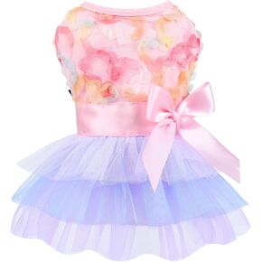 Dog Dress for Small Dogs, Puppy Costume Clothes Girls Pet Clothing Outfit Summer Spring Dresses Chihuahua Yorkie Cat Apparel