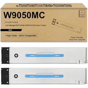 W9050MC Black Toner Cartridge High Yield 2PK Replacement for Color Managed MFP E87640 E87650 E87660 Series Printers