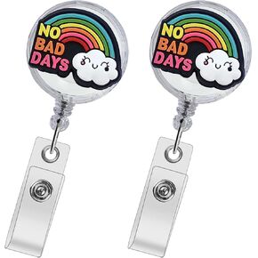 Book Badge Reel - Cute Retractable ID Holder for Nurses, Medical Staff, Teachers & Students - 2 Pcs