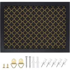 TORASO Cork Board for Walls, Bulletin Board with Black Cork Gold Print, 10.2" x 14.3",Small, Black Framed,Corkboard for Office School Bedroom and Dorm Room (RMB-BK-2636)