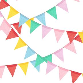 36pcs Multicolor Banner, No DIY Pennants Banner Flags, Imitated Easter Banner, Triangle Bunting Banner, Reusable Outdoor o r Indoor Pennant Garland for Easter Party, Festival, Classroom Decro