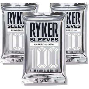 Ryker Mini American Board Game Sleeves Card Protectors (100 Qty, Clear, 41x63 mm)