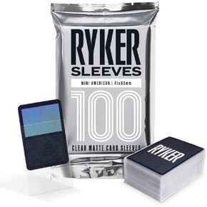 Ryker Mini American Board Game Sleeves Card Protectors (100 Qty, Clear, 41x63 mm)