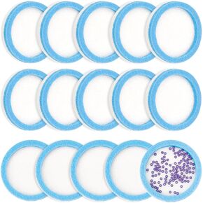 BENECREAT 15Pcs Round Felt Bead Design Board, 1.57inch Sky Blue Felt Beading Mat DIY Beading Boards Storage Tray for Jewelry Making, Beading Supplies, 8mm Thick