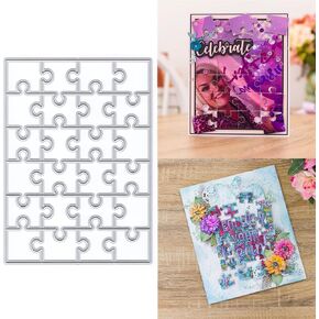 Patchwork Background Board Metal Cutting Dies for Card Making, Paper Embossing Die Cuts Kit Templates Supplies, Photo Frame Album DIY Scrapbooking Stencils Sets