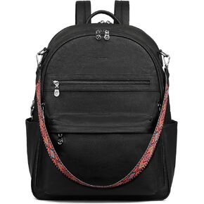FADEON 15.6 Laptop Backpack Purse for Women PU Leather Computer Bag Desingner Travel Back Pack with Laptop Compartment Brown