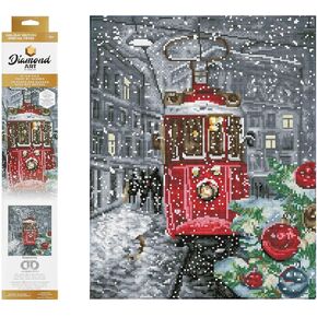 DIAMOND ART BY LEISURE ARTS Diamond Painting Kits for Adults 16"X20" Advanced Holiday Streetcar, Full Drill, Art Kits, Dimond Art, for Adults, Kit